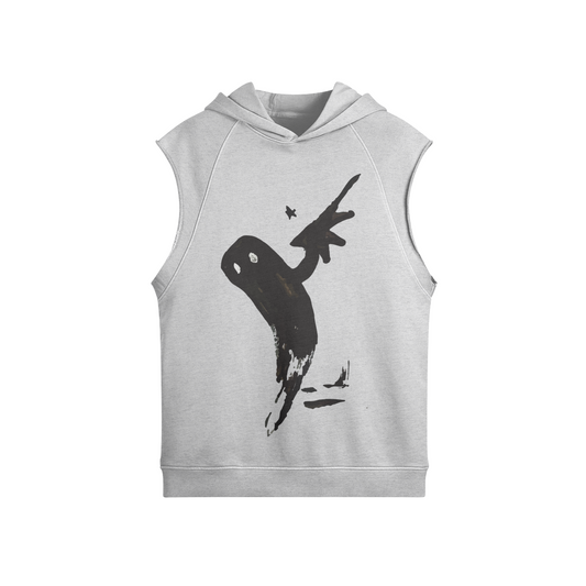 Grey Mutation Sleeveless Hoodie