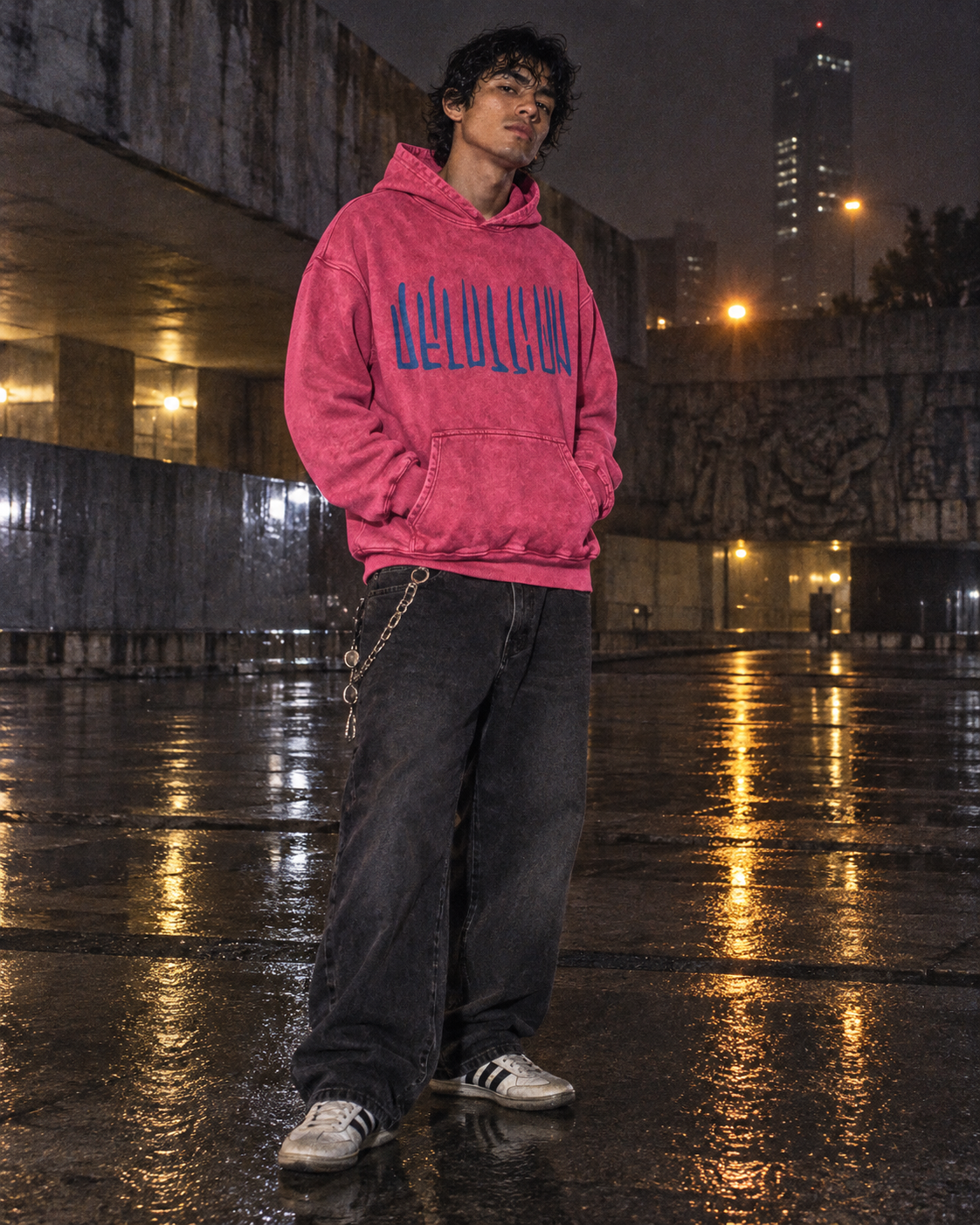 Acid Bloom Hoodie — DELUSSION Tropical Winter editorial