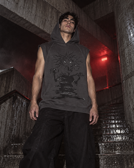 Afterlight Sleeveless Hoodie — DELUSSION editorial