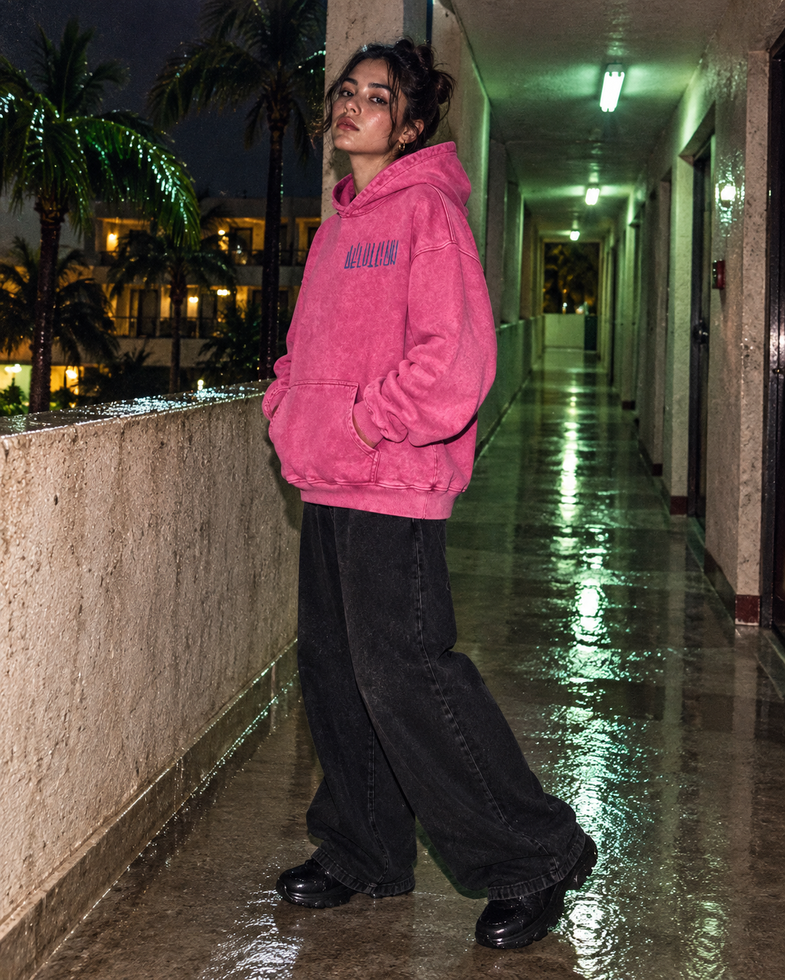 Afterparty Pink Hoodie — DELUSSION editorial