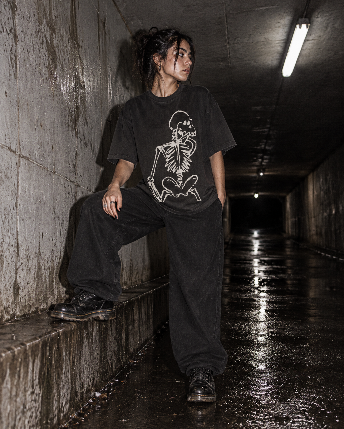 Blackout Skeleton T-Shirt — DELUSSION editorial