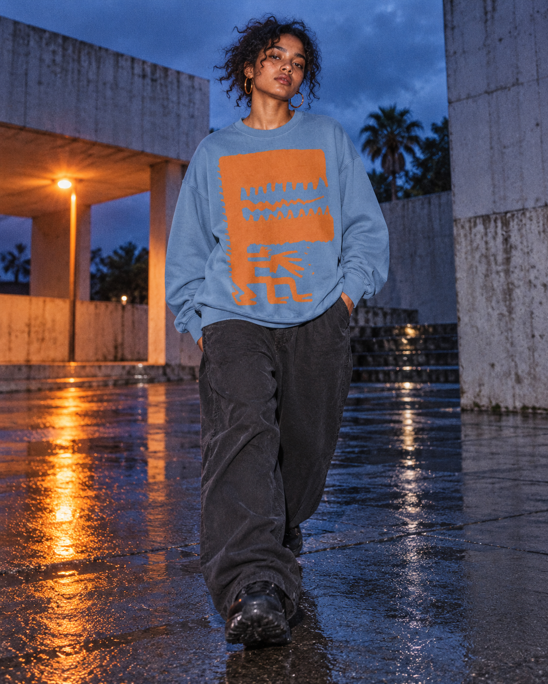 Blue Mutation Crewneck — DELUSSION editorial