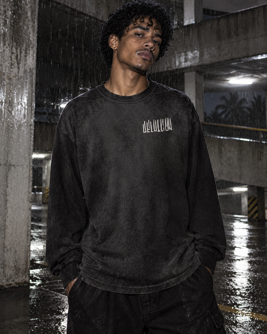 Demogorgon Blackout Long Sleeve T-Shirt — DELUSSION editorial