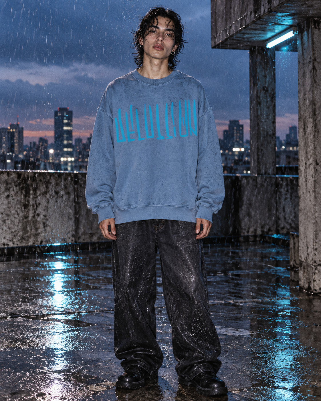 Electric DELUSSION Crewneck — DELUSSION editorial