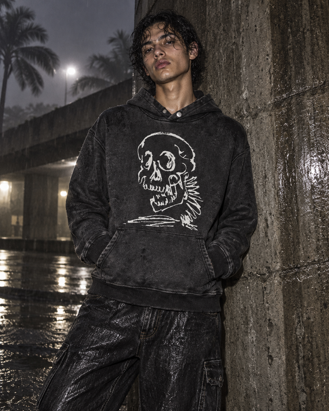 Memento Mori Snap Hoodie — DELUSSION editorial