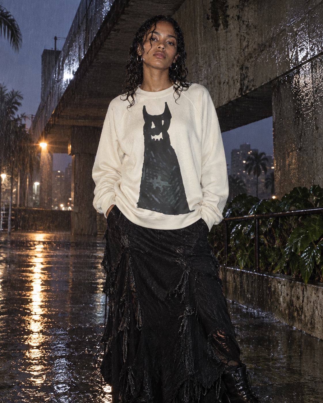 Night Witness Crewneck — DELUSSION editorial
