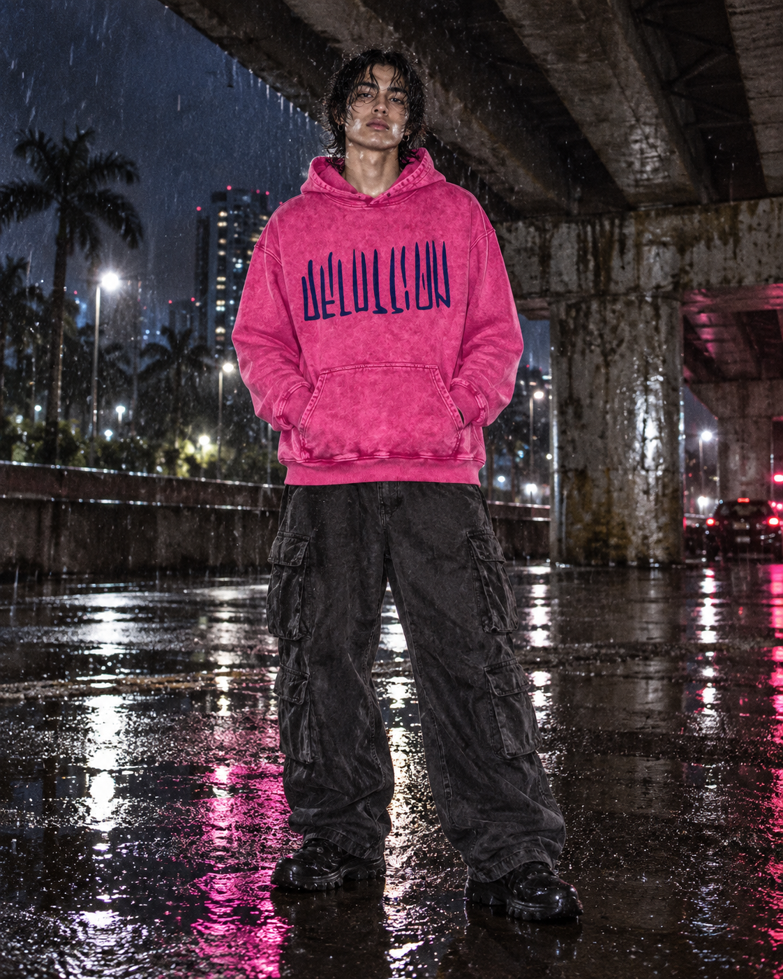 Pink Voltage Hoodie — DELUSSION editorial