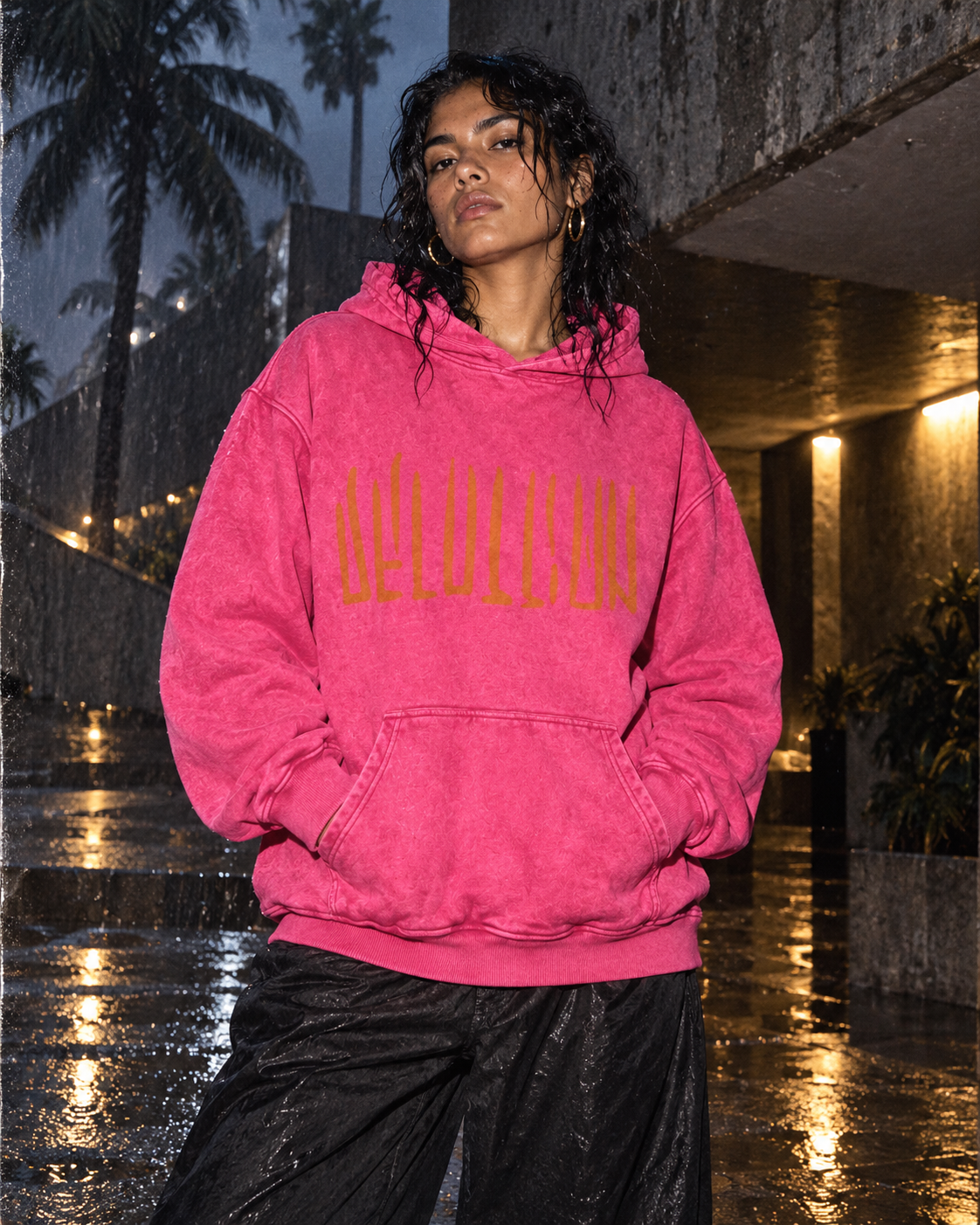Solar Pink Hoodie — DELUSSION editorial