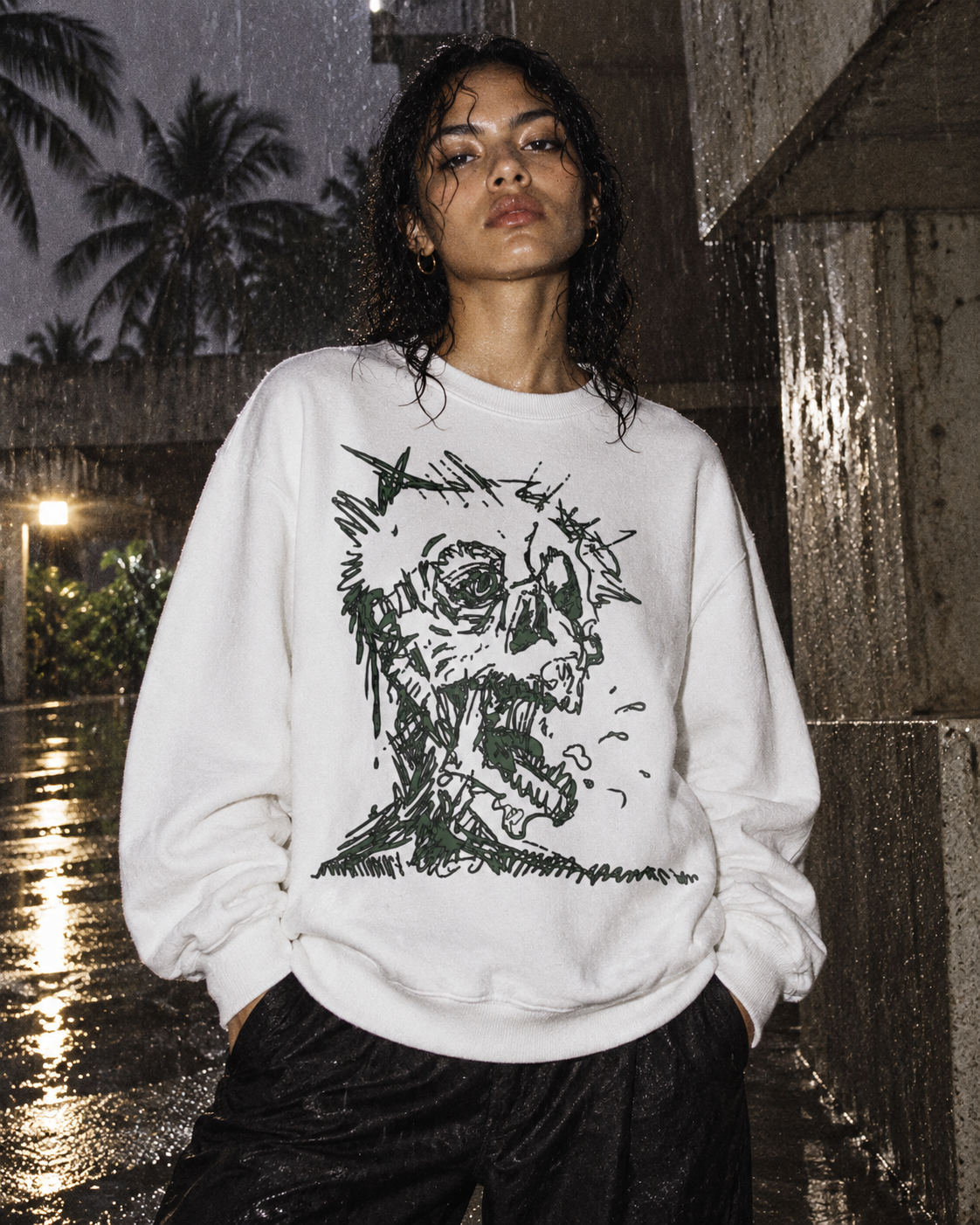 Static Remains Crewneck — DELUSSION editorial
