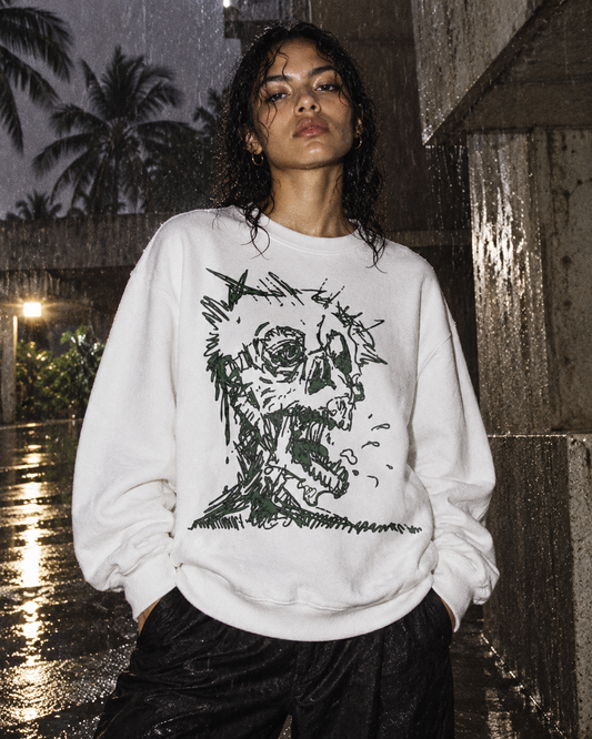 Static Remains Crewneck — DELUSSION editorial