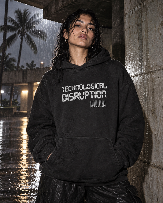 Technological Disruption Hoodie — DELUSSION editorial