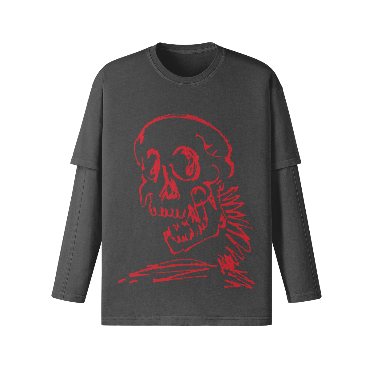 Skull Layered Long sleeve Tshirt