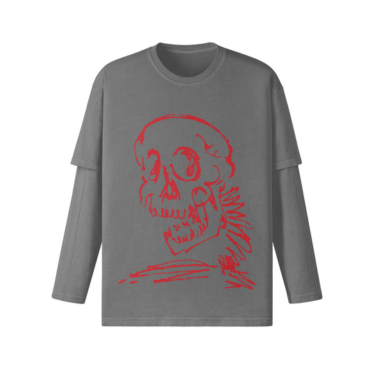 Skull Layered Long sleeve Tshirt